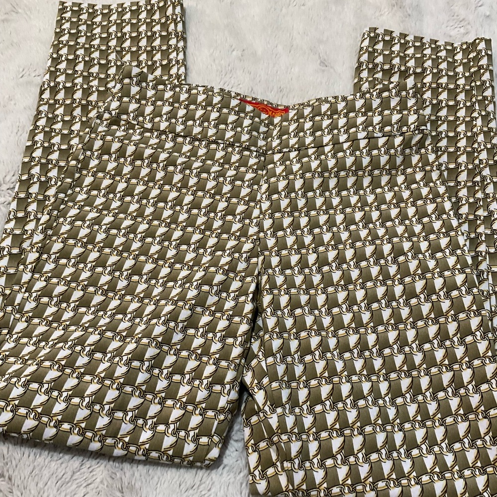 Krazy Larry Stylish Gold Chain Link Patterned Pants
